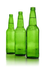 Green beer bottles