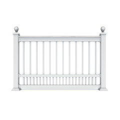 White metal design railing with Sphere