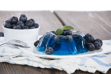 Blueberry Jello isolated on white