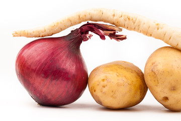 vegetables isolated on white