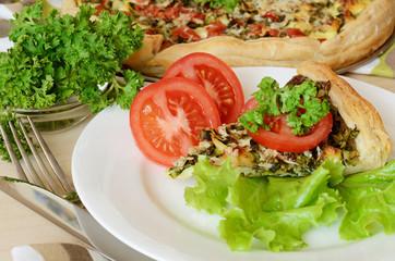 Pie with spinach and cheese