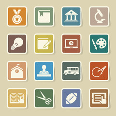 Education icons set. Illustration.