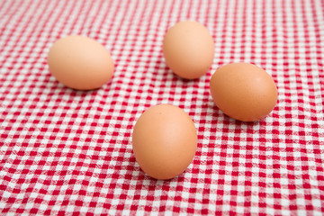 Chicken egges on the table