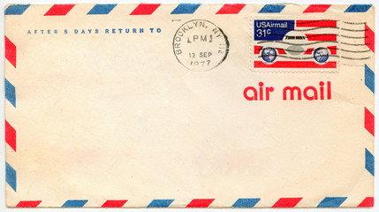 Old airmail envelop - obrazy, fototapety, plakaty