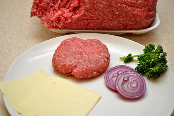 Raw Hamburg with Other Ingredients