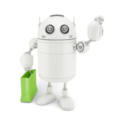 Robot with shopping bag