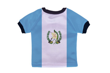 Small shirt with Guatemala flag isolated on white background