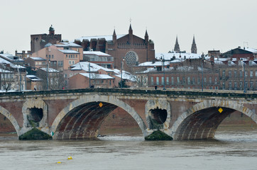 La ville de Toulouse en hiver