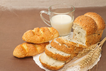 Healthy breakfast  menu ,whole wheat bread with soybean milk