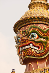 face of giant statue in thailand