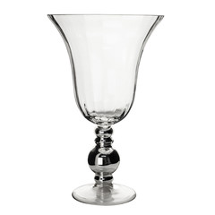 empty vase of glass, isolated on a white background