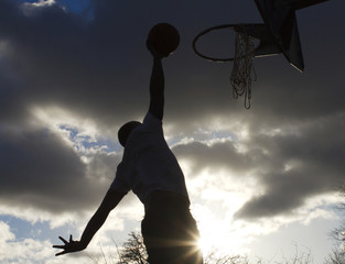 Basketball Dunk Silhouette