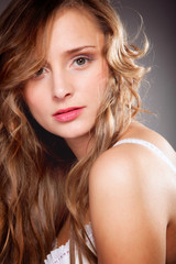 Fototapeta premium Portrait of beautiful woman long hair