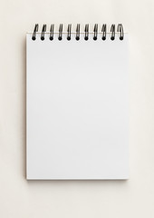 Blank Notebook isolated on the white background