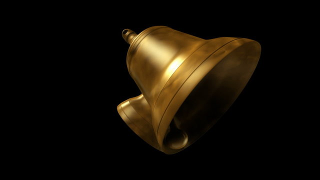 Double golden copper Bells ringing in loop