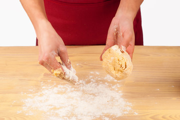 Obraz na płótnie Canvas Starting to work on a dough