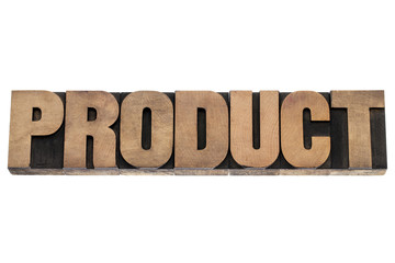 product word in wood type