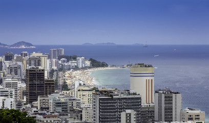 View of Ipanema Beach from Alto Lebon in Rio de Janeiro