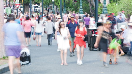 MELBOURNE- MARCH 13: Time lapse, people celebration Labour days