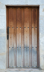 Old wooden entrance door
