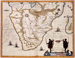 Obraz premium South Africa old map