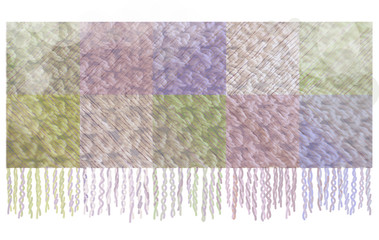 Plaid bannet of textile blanket in pastel colors