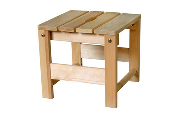 wooden stool on a white background