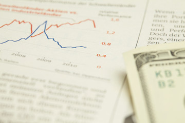 Obraz premium Business newspaper with money