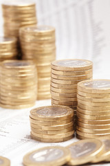 Financial newspaper with paper