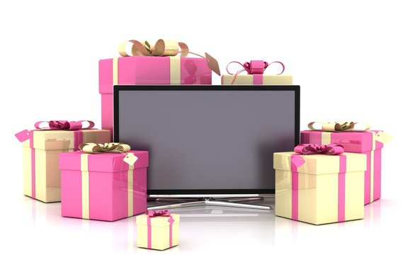 gift box and TV
