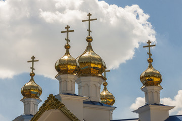Fototapeta na wymiar Top of small chapel near Kamianets-Podilskyi. Ukraine, Europe.