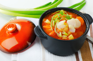 Fish Soup with  vegetables