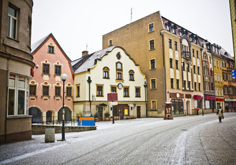 Fototapeta na wymiar Jelenia Gora w zimowym czasie, Polska