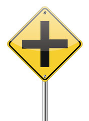 Obraz premium Four intersection traffic sign