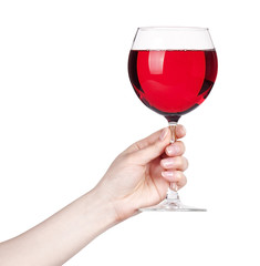 glass of Red wine making toast