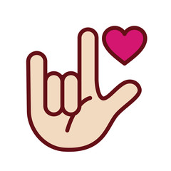 指　手話　愛 　アイコン