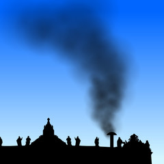 Fototapeta na wymiar Saint Peter czarnym dymem II