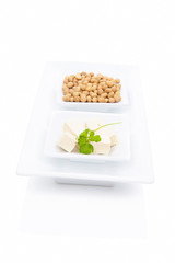 Tofu and soybeans.