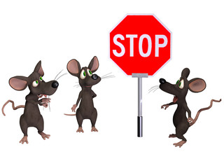 Mouse holding a STOP sign