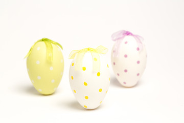 Three painted easter eggs