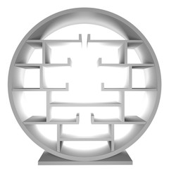 Fototapeta premium white bookshelf circle