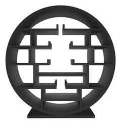 black bookshelf circle