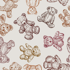 Fototapety  pattern with a teddy