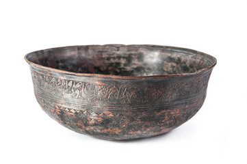 Old antique brass bowl - 50372966
