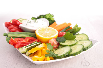 vegetables and dip
