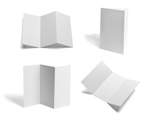 folded leaflet white blank paper template book