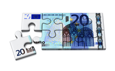 Euro currency puzzle, 3d