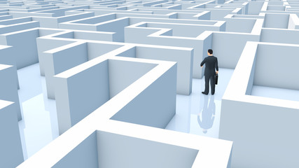 Businessmann im Labyrinth - Illustration