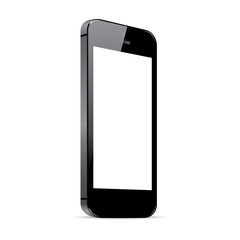 Black smart phone vector illustration isolated on white