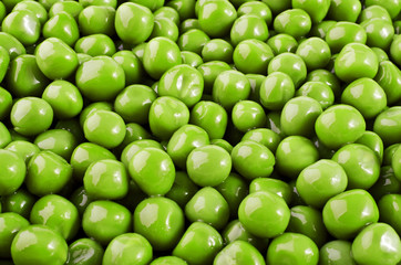 Food background - green peas closeup